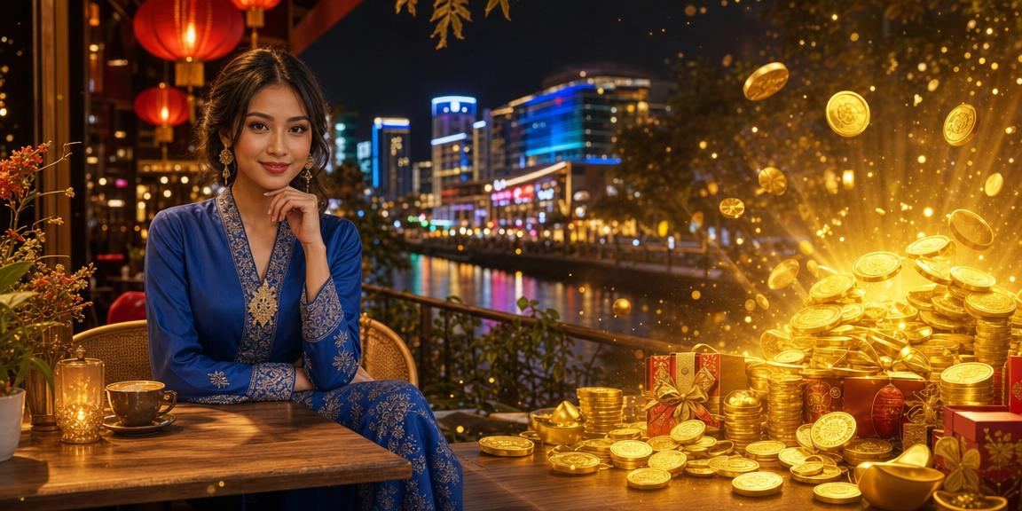 Suasana pertaruhan kasino dan sukan di Johor Bahru dengan pakaian baju kurung tradisional