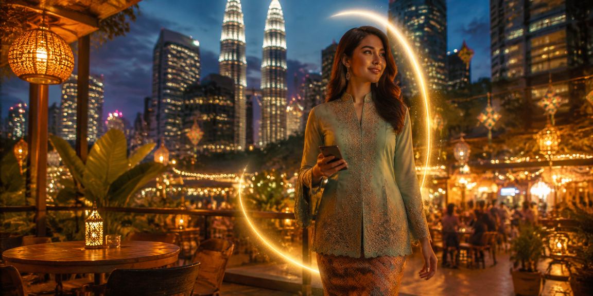 Pengguna acv40 bermain melalui telefon pintar sempena Hari Raya di Kuala Lumpur
