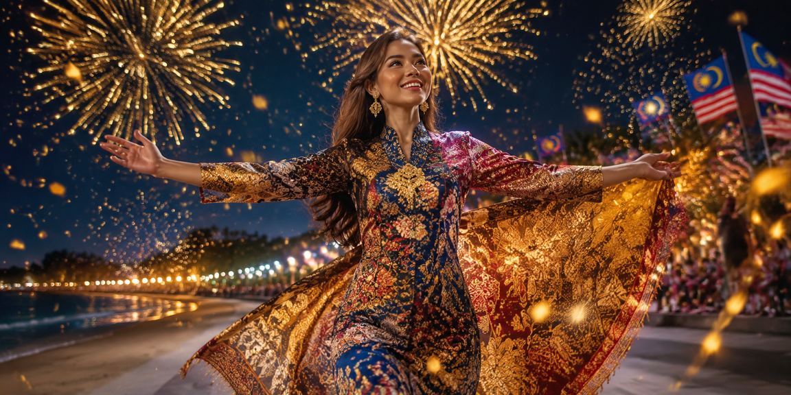 Peminat kriket Malaysia menonton perlawanan langsung sambil memakai pakaian batik di Kuantan